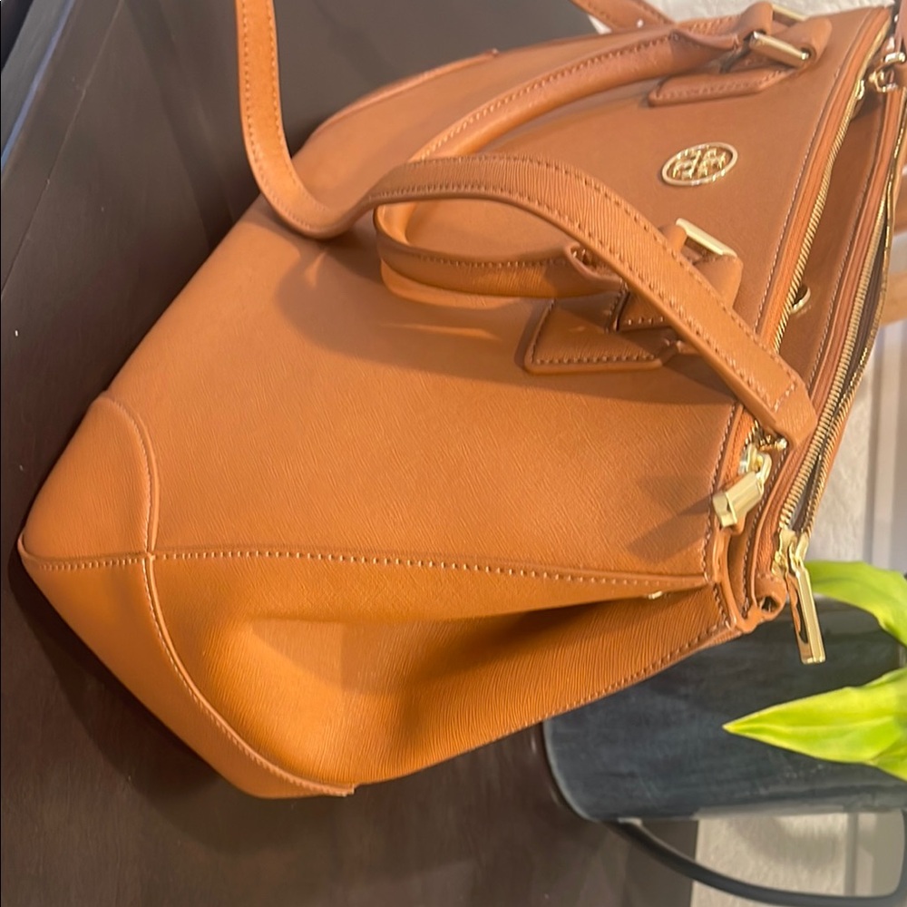 Tory Burch Tan Structured Leather Tote - Picture 7 of 8
